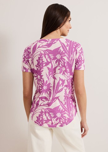 Phase Eight Alice Floral T Shirts Purple USA | 7531426-HY